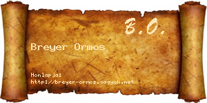 Breyer Ormos névjegykártya